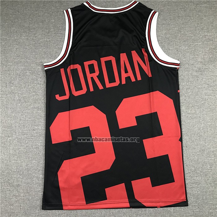 Camiseta Chicago Bulls Michael Jordan NO 23 Mitchell & Ness Big Face Negro